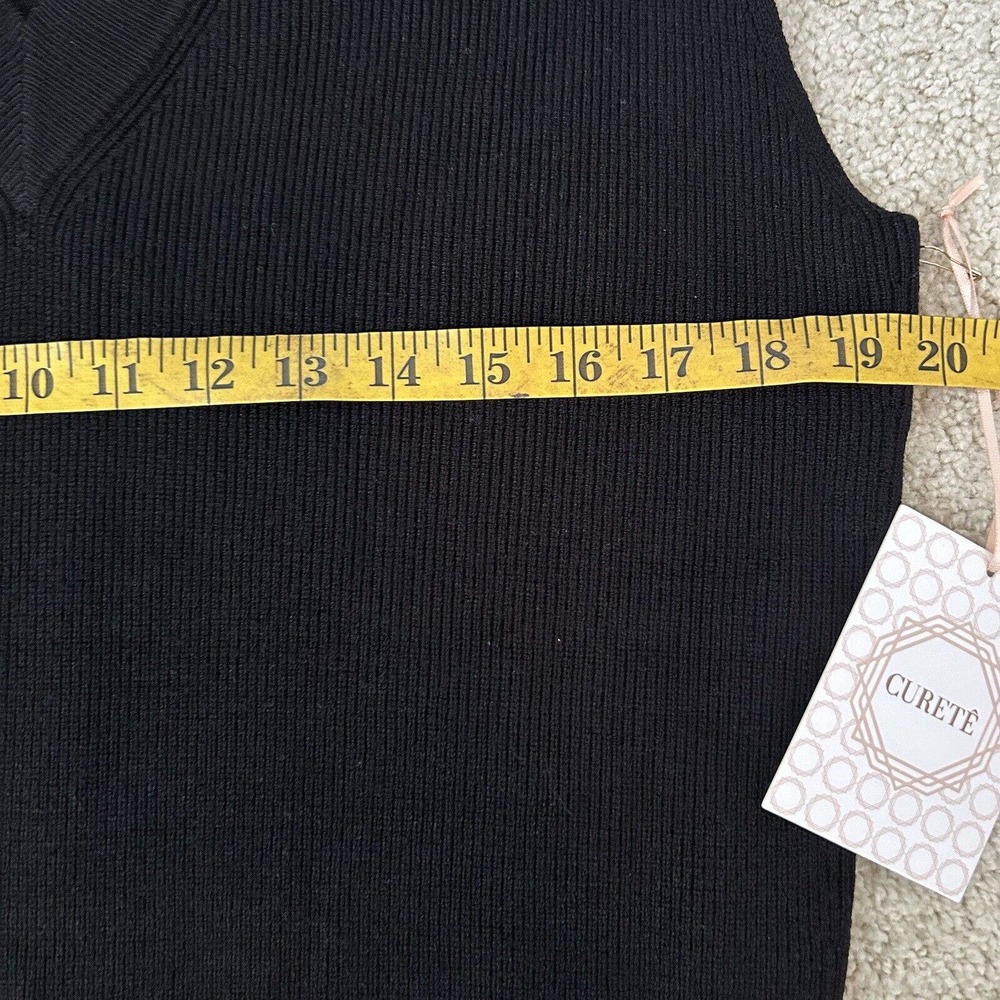 Curete Knit Black Dress NWT Minimalist Cutout Stretch Size Medium - Picture 6 of 9